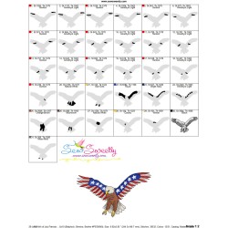 4th of July Patriotic Bald Eagle Flag-6 Embroidery Design Pattern-2