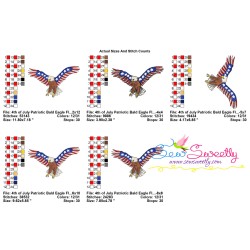 4th of July Patriotic Bald Eagle Flag-6 Embroidery Design Pattern-3