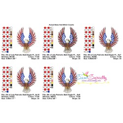 4th of July Patriotic Bald Eagle Flag-5 Embroidery Design Pattern-3