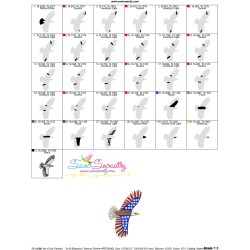 4th of July Patriotic Bald Eagle Flag-4 Embroidery Design Pattern-2