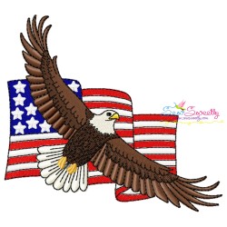 4th of July Patriotic Bald Eagle Flags Embroidery Design Bundle-2