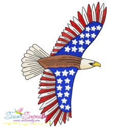 4th of July Patriotic Bald Eagle Flags Embroidery Design Bundle-5
