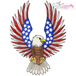4th of July Patriotic Bald Eagle Flags Embroidery Design Bundle-6