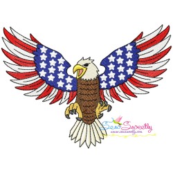 4th of July Patriotic Bald Eagle Flags Embroidery Design Bundle-8