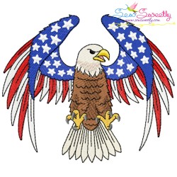 4th of July Patriotic Bald Eagle Flags Embroidery Design Bundle-9