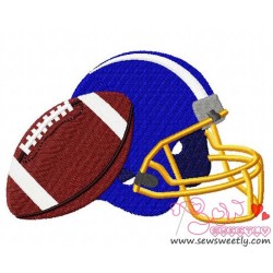 Football With Helmet Embroidery Design Pattern-2