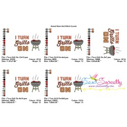I Turn Grills On Barbeque Lettering Embroidery Design Pattern-2