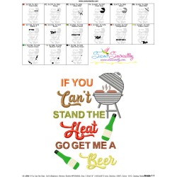 If You Can Not Stand The Heat Barbeque Lettering Embroidery Design Pattern-3