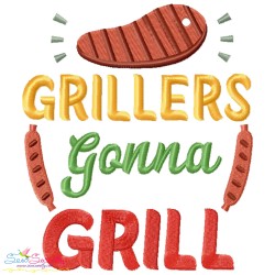 Grill And Barbeque Lettering Embroidery Design Bundle-4