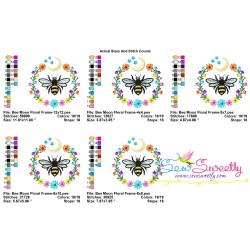 Bee Moon Floral Frame Embroidery Design Pattern For Pillow-2