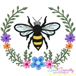 Bees Floral Frames Embroidery Design Bundle-7