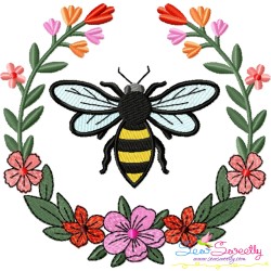 Bees Floral Frames Embroidery Design Bundle-8