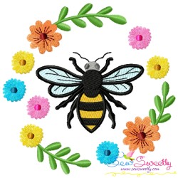 Bees Floral Frames Embroidery Design Bundle-10