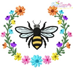Bees Floral Frames Embroidery Design Bundle-9