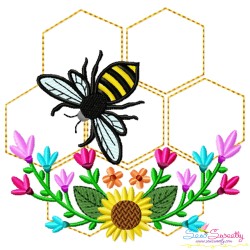 Bees Floral Frames Embroidery Design Bundle-2