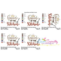 Queen of The Kitchen Lettering Embroidery Design Pattern-2