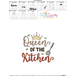 Queen of The Kitchen Lettering Embroidery Design Pattern-3