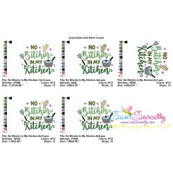 No Bitchin In My Kitchen Lettering Embroidery Design Pattern-2