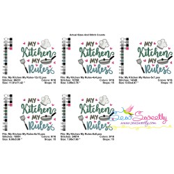 My Kitchen My Rules Lettering Embroidery Design Pattern-2