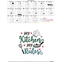 My Kitchen My Rules Lettering Embroidery Design Pattern-3