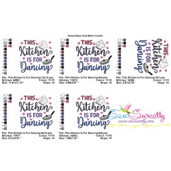 This Kitchen Is For Dancing Lettering Embroidery Design Pattern-2