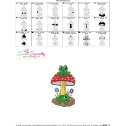 Frog And Mushroom-9 Embroidery Design Pattern-3