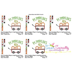Pumpkins Wagon-2 Lettering Applique Design Pattern-2