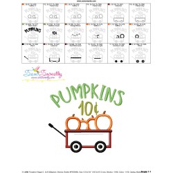 Pumpkins Wagon-2 Lettering Applique Design Pattern-3