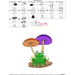 Frog And Mushroom-8 Embroidery Design Pattern-3