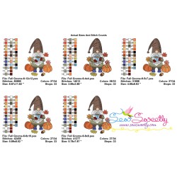 Fall Gnome-6 Embroidery Design Pattern-2