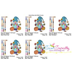 Fall Gnome-7 Embroidery Design Pattern-2
