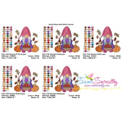 Fall Gnome-5 Embroidery Design Pattern-2