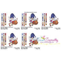 Fall Gnome-4 Embroidery Design Pattern-2