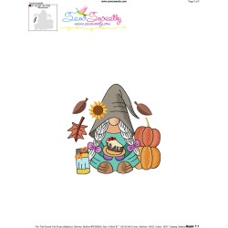 Fall Gnome-3 Embroidery Design Pattern-4