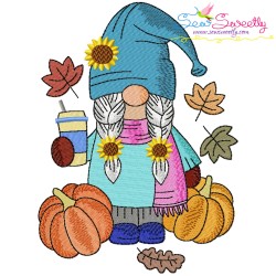 Fall Gnomes Embroidery Design Bundle-8