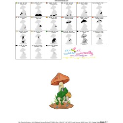 Frog And Mushroom-7 Embroidery Design Pattern-3