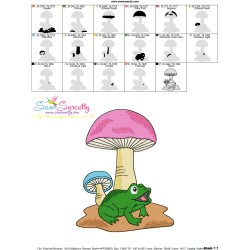 Free Frog And Mushroom-5 Embroidery Design Pattern-3