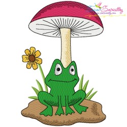 Frogs And Mushrooms Embroidery Design Bundle-6