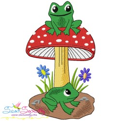 Frogs And Mushrooms Embroidery Design Bundle-2