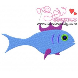 Blue Fish Embroidery Design Pattern-1