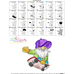 Sports Gnome Skateboard Boy Embroidery Design Pattern-3