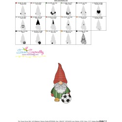 Sports Gnome Soccer Ball Boy Embroidery Design Pattern-3