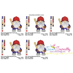Sports Gnome Baseball Boy Embroidery Design Pattern-2