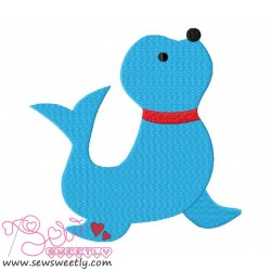 Circus Seal Embroidery Design Pattern-1