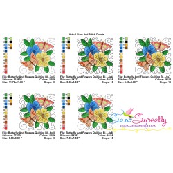 Butterfly And Flowers Quilt Block-1 Embroidery Design Pattern-2