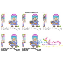 Gnome Tennis Girl Sports Embroidery Design Pattern-2