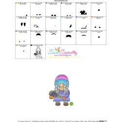 Gnome Tennis Girl Sports Embroidery Design Pattern-3