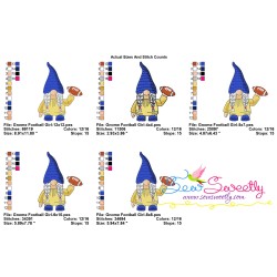 Gnome Football Girl Sports Embroidery Design Pattern-2