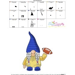 Gnome Football Girl Sports Embroidery Design Pattern-3
