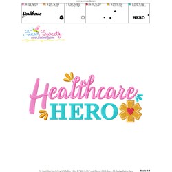 Healthcare Hero Medical Lettering Embroidery Design Pattern-3